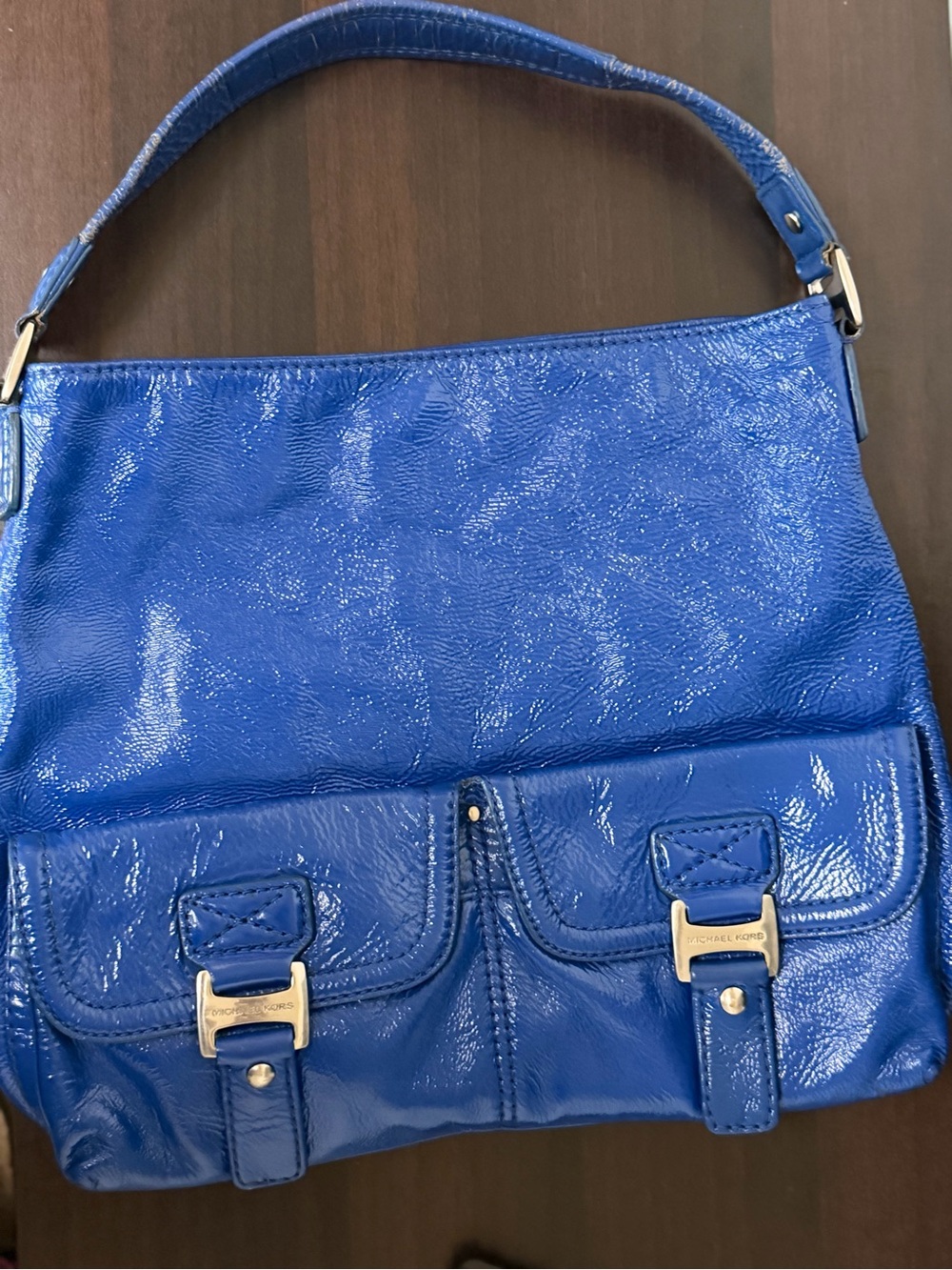 Michael Kors Electric Blue Patent Shoulder Bag